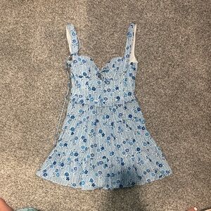 Blue Floral Sky to the Moon Dress